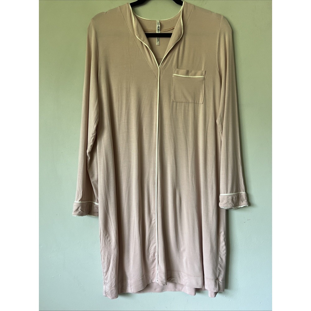 Soma V Neck Cool Nights Sleep Shirt Long Sleeve Soft Pink Nightgown